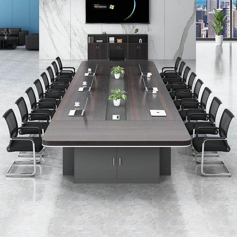 办公家具会议桌长桌简约现代大型办公桌会议室洽谈桌椅组合圆角