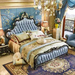 欧式1.JFQX0458床华全实木雕双人米婚床主卧大床别墅主花卧高端大