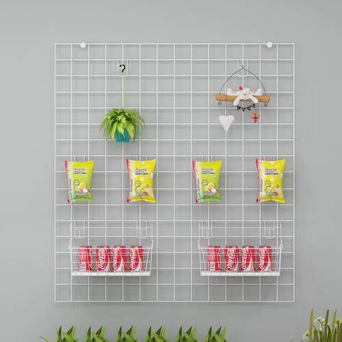 上墙铁丝网片网格挂钩铁网货架格子网架饰品展示架背景相片铁艺架