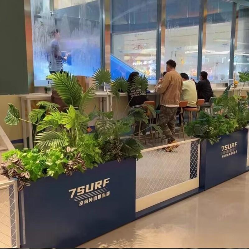 铁艺不锈镀锌板围栏花架户外花槽架餐饮店隔断花箱售楼部花坛花箱