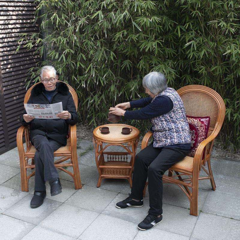 高靠背护腰滕椅真藤椅单人椅子编织办公家用老人靠椅腾椅