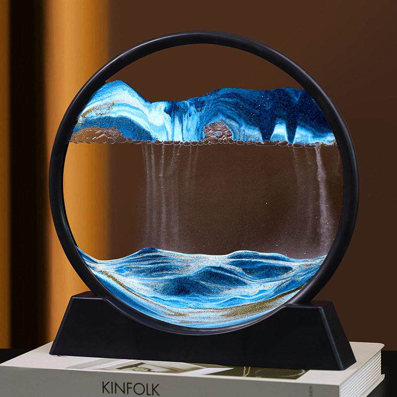 流沙画创意摆件3D3d立体公室居家装饰礼物客厅桌面摆件网红沙漏