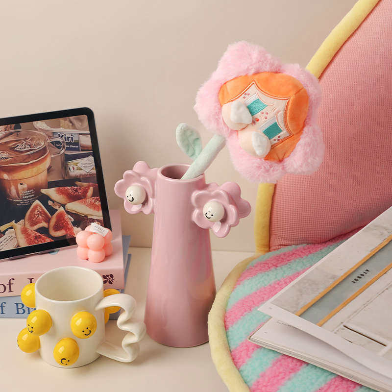贝汉美创意笑脸花瓶高级感客厅插花家居装饰品玄关电视柜桌面摆件,家居饰品,花瓶,淘宝优惠券,粉丝福利购,淘宝优惠卷