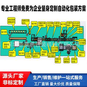 全自动包装线后段包装线开封箱打带称重缠膜码垛厂家价优支持定制