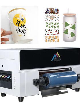 30cm打印机A3水晶标UVDTF烫金打印贴纸定制保温杯圆柱体UV打印