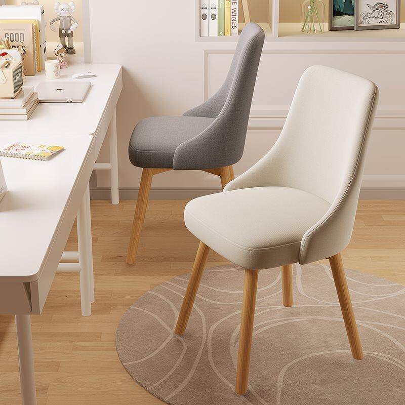 化妆椅家用女生卧室实木书桌椅子靠背网红美甲主卧梳妆台凳子简约