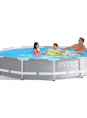 INTEX26712超大儿童游泳池成人管架戏水池366×76家庭支架游泳池