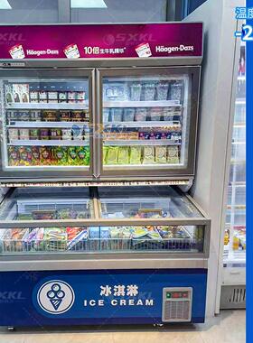 科冷雪糕冰淇淋双温变频冷冻柜商用子母柜便利店冷柜展示柜
