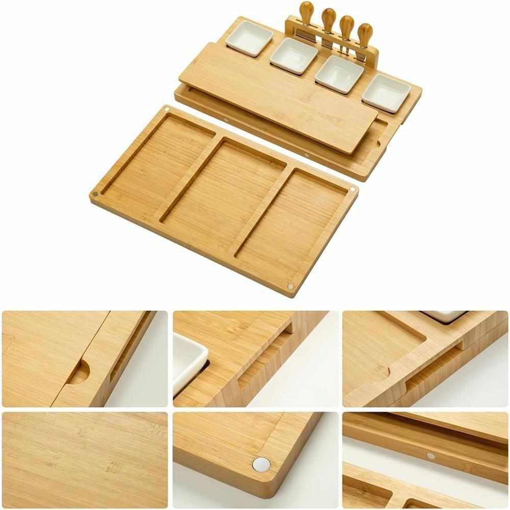 竹木竹制奶酪砧板厨房盘板切菜芝士家用托盘套装分格板板水果零食