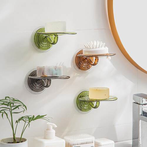 Lotus leaf shaped soap dish for bathroom, no drilling requir