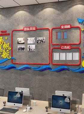 企业文化照片墙贴员工风采天地公告栏荣誉展示公司办公室扬帆远航