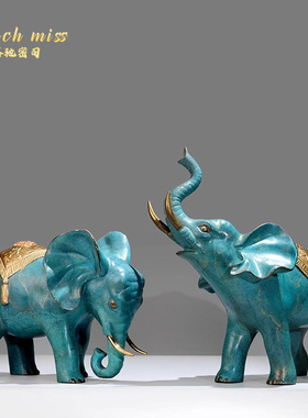 TOUCH MISS如意吉祥大象铜摆件工艺品铜器客厅玄关装饰品乔迁礼品