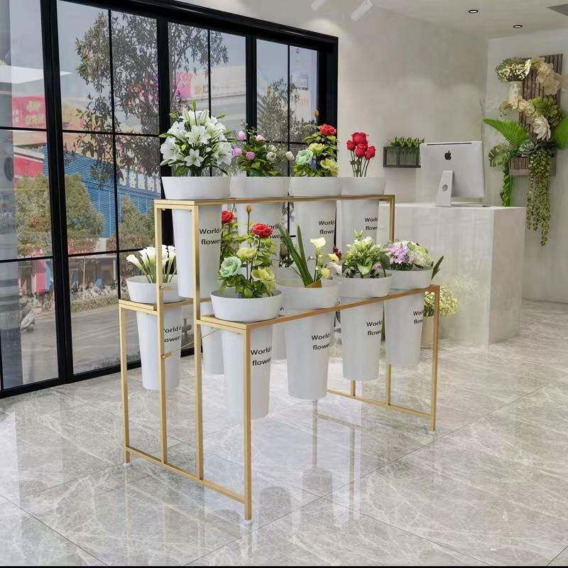 欧式新品24524台花架中岛高低橱展花示架店展示台陈列装饰展示鲜