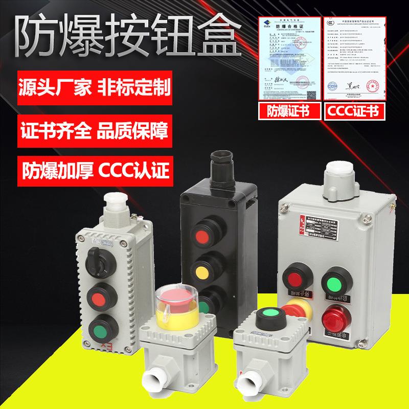 防爆按钮盒4钮3钮2钮急停旋钮盒防腐操作柱防爆控制盒开关电源盒