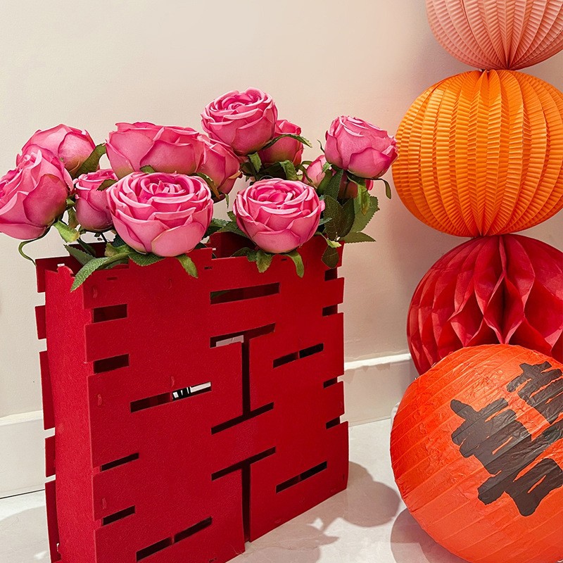 仿真花结婚床头装饰陪嫁用品套装