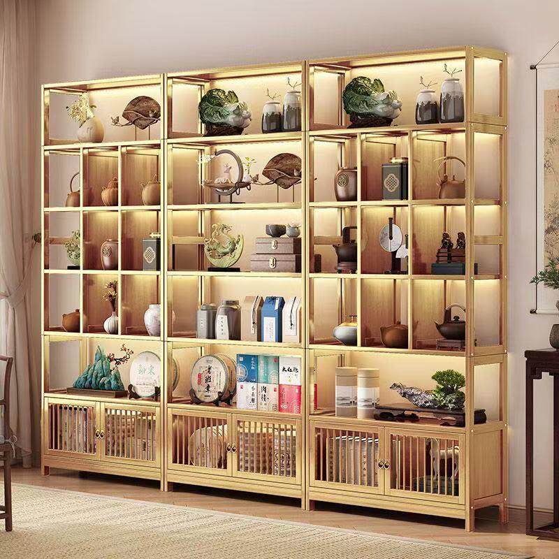 茶架置物架多层非实木茶架展示柜茶室布置茶具收纳架新中式落地