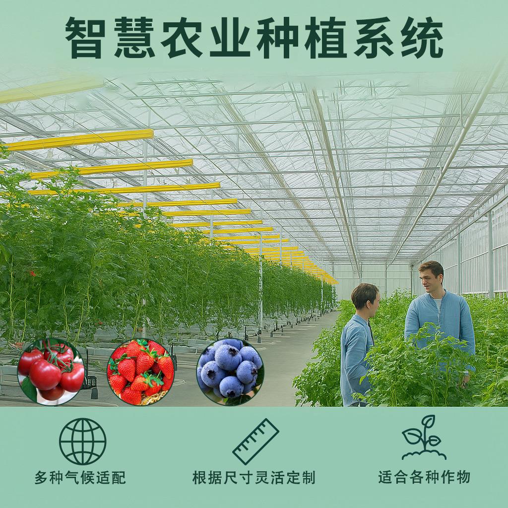连栋玻璃温室智能控制系统大棚骨架安装光伏温室蔬菜养殖温室大棚