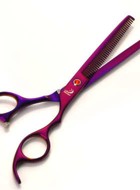 7.0寸紫色电镀4把装宠物美发剪刀厂家 排梳宠物剪美容平剪定制