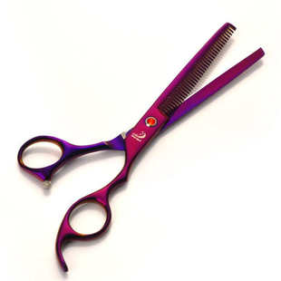 7.0寸紫色电镀4把装 排梳宠物剪美容平剪定制 宠物美发剪刀厂家