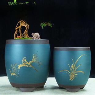 盆盆宜紫砂兰花花花兴大汁蛋菖蒲龙盆特多清中式径陶景瓷直花盆