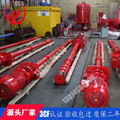 CCCF立式长轴消防泵AB标签轴流消防泵长轴深井泵干 干拭长轴液下
