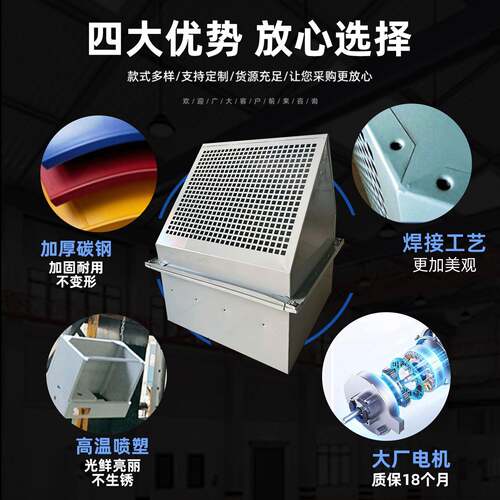 定制DWEX碳钢边墙风机工业厂房专用低噪音碳钢220V边墙轴流风机