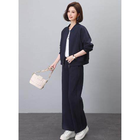 休闲运动套装女春秋2026新款妈妈短款卫衣减龄开衫上衣棒球服外套
