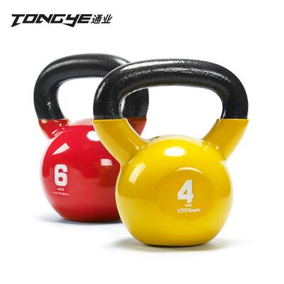 壶铃健身家用男士15/20kg浸塑哑铃健身器材40磅女士竞技铸铁提壶