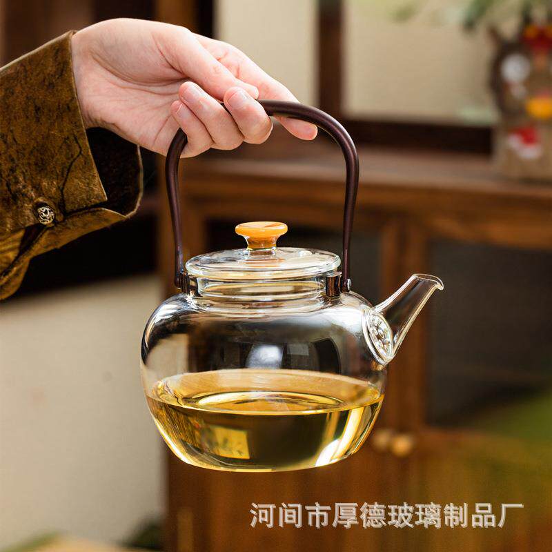 加厚玻璃提梁壶高品质800ml提梁壶烧水壶茶壶可明火电陶炉使用