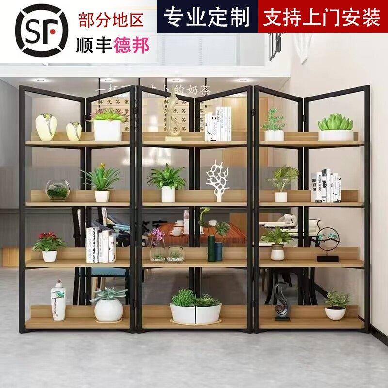 办公室铁艺屏风隔断架子客厅铁艺置物架子简约现代书架子玄关架子