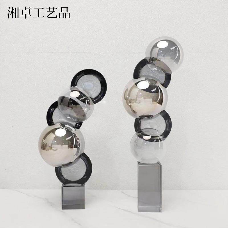 创意水晶几何摆件样板房电视柜客厅桌面卧室书房家居饰品欧式风格