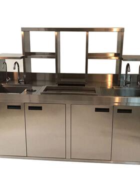 奶茶店水吧工作台冰柜商用不锈钢冷藏柜冰箱雪克台冷饮操作台定制
