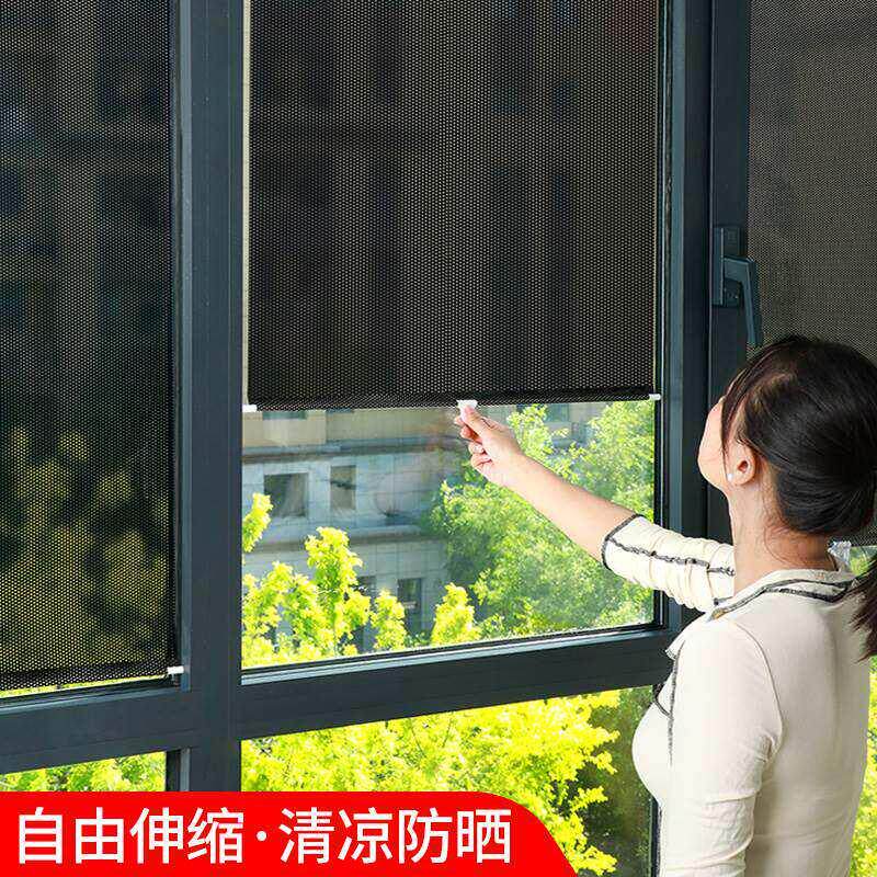 窗户遮阳网防晒隔热厨房家用窗帘阳台防盗网遮光玻璃遮挡神器客厅