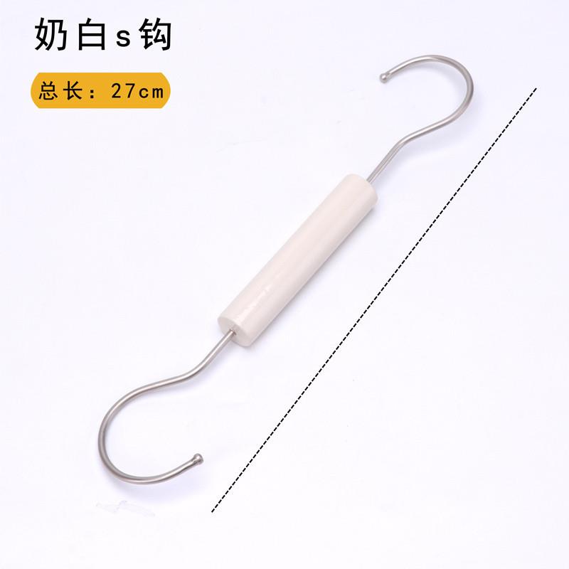 服装店挂钩s钩衣帽夹衣钩陈列道具白色实木挂版衣架钩围巾架