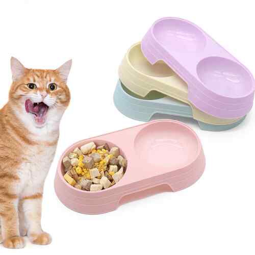 猫碗水粮一体猫咪饭碗宠物碗双碗用猫粮碗宠物食具猫水碗猫食盆