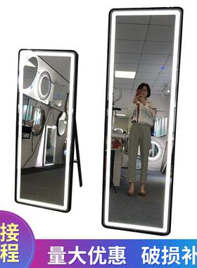厂家供应LED单键无极调光铝合金圆角黑色穿衣镜
