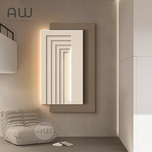 侘寂风走廊玄关装饰画led灯光画3d立体意式极简客厅高级感挂画