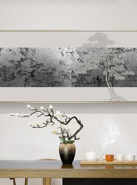 新中式现代关立体术艺国风轻奢浮雕金VUT箔装饰画玄走廊过道迎挂