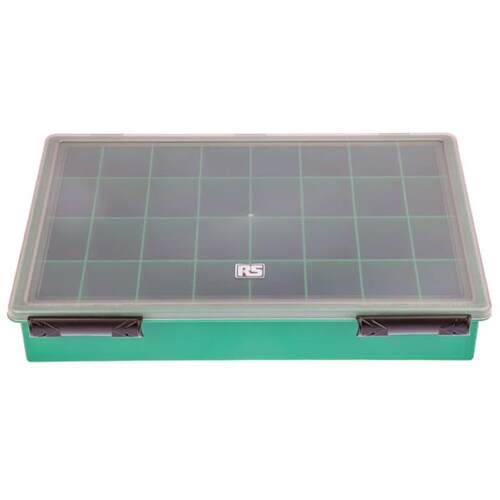 RS PRO 零件收纳盒,32格储物格,338x57x260mm,绿色 515-603