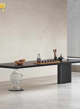 原木大板木茶LXV桌设师创意转亚克力茶旋台整计板白蜡木碳实化泡