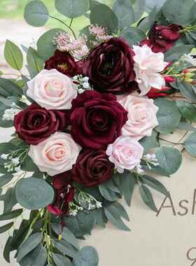 新宾款真迎花指楣A491大号示牌仿花艺拱门花门花角花婚礼户外装饰