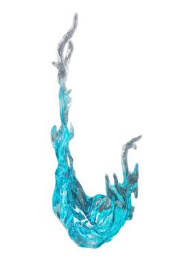 酒蓝色透大会堂所创意抽象水浪花透明雕塑样板房售楼处花工艺店蓝