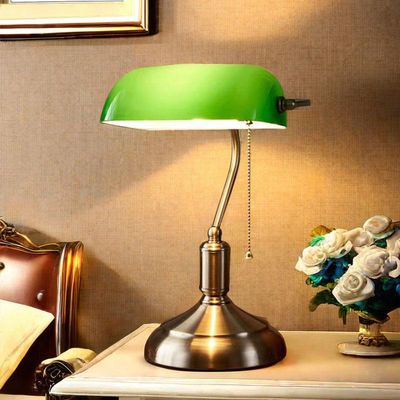 正品美式欧式复古台灯卧头室床办公书房护眼怀民国银老上海旧行灯