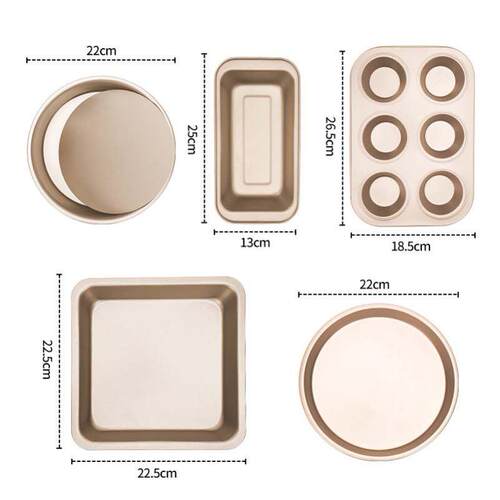 5pcs non stick carbon steel bottom cake tool baking tool set
