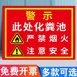 化粪池标识牌有限空间警示标识牌告知牌工厂车间安全标志，标示墙贴提示牌警告贴纸职业危害安全风险点标牌