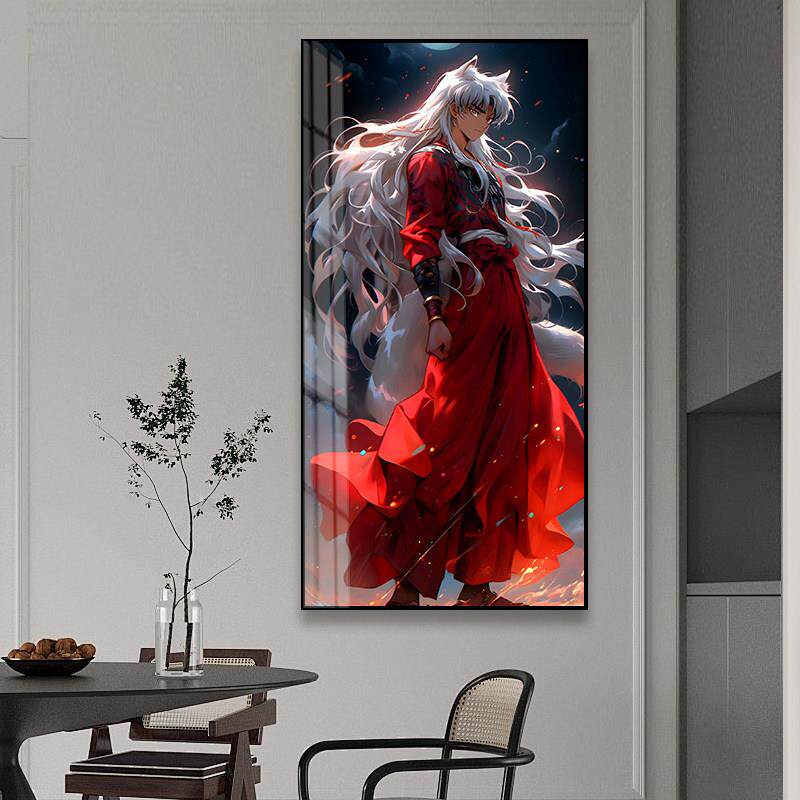 犬夜叉杀生丸led玄关装饰画二次元卧室发光挂画网吧壁画海报