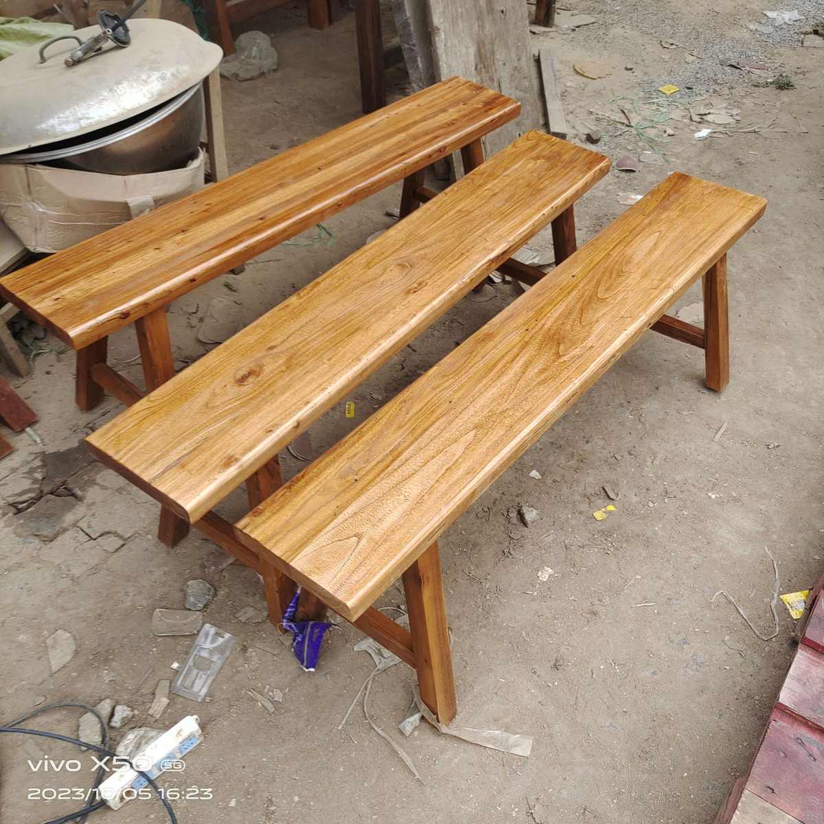 老榆木餐桌老门板吃饭桌子复古中式风化自然纹理木质餐桌