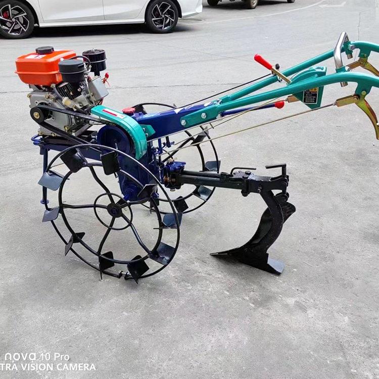 小型农用微耕机手扶式水稻犁地机耙地开沟除草水田地用犁地机