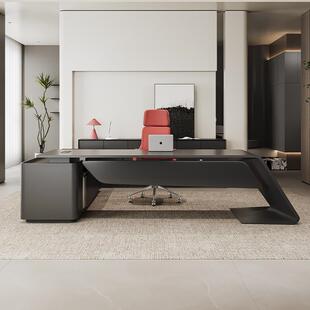 尚烤漆办公桌老约板桌简代医美办公现桌总裁老板桌桌经理桌时设计