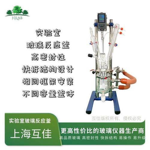 实验室玻璃反应釜ReactorReadyPilot300ml-5000ml真空反应器